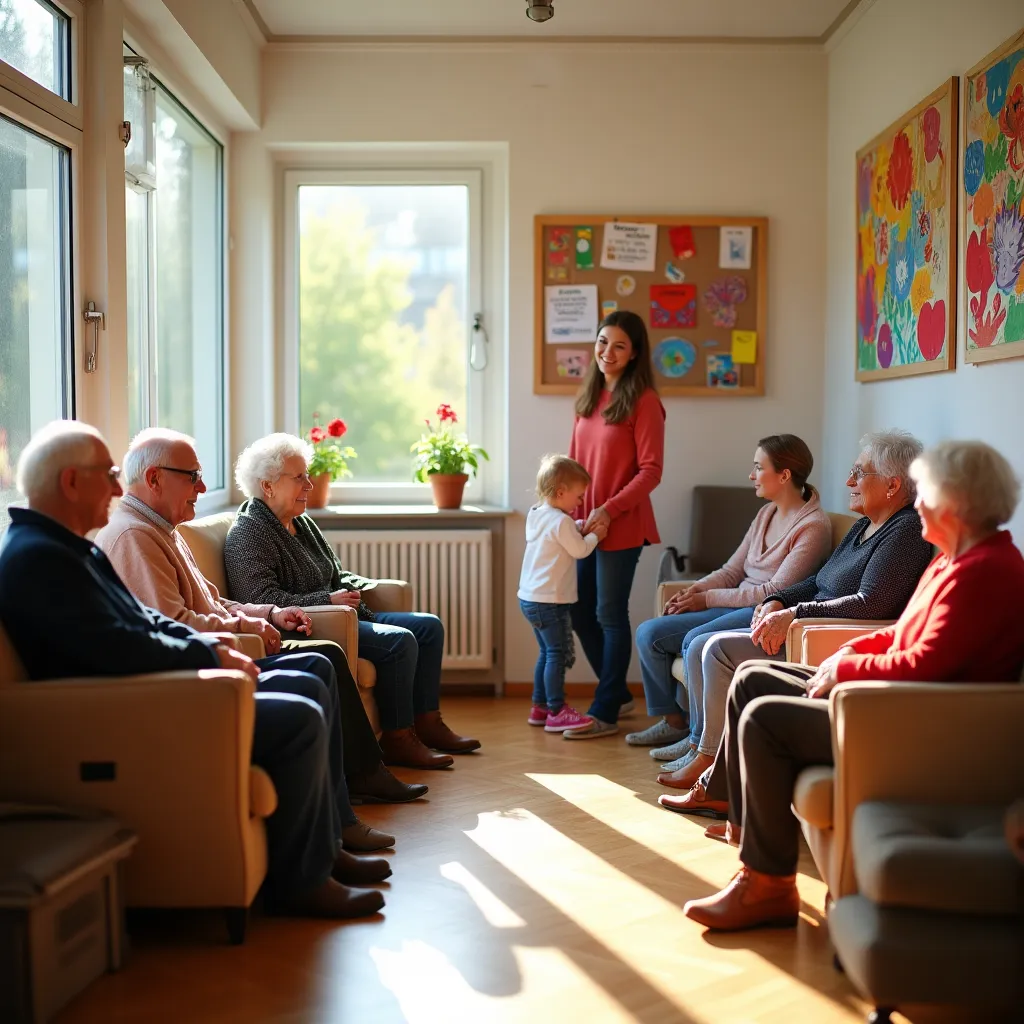 Rodzice i dzieci wspólnie gotujący na warsztatach kulinarnych.